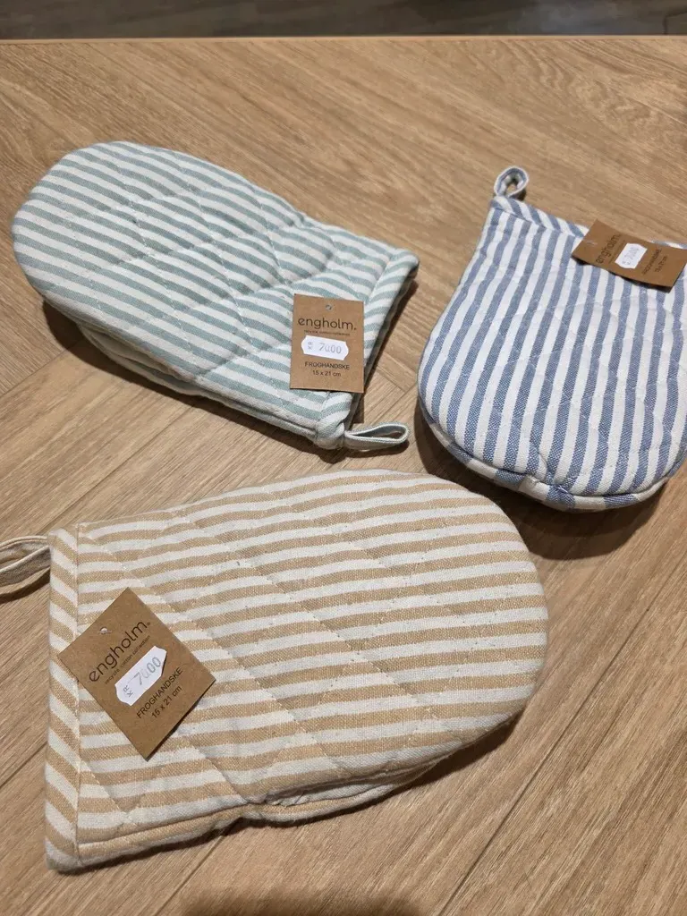 FROGHANDSKE (Grydelap) blå strib